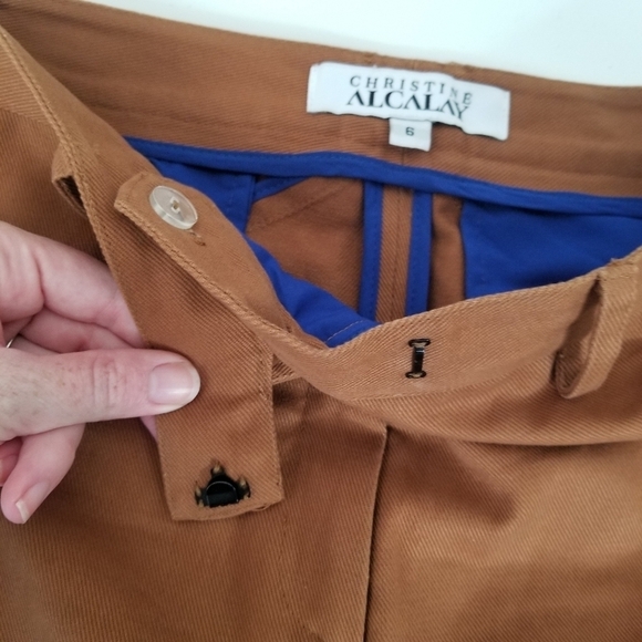 Christine Alcalay Piper Pant Cotton Twill Ankle Length Nutmeg Brown Size 6 - Picture 6 of 11